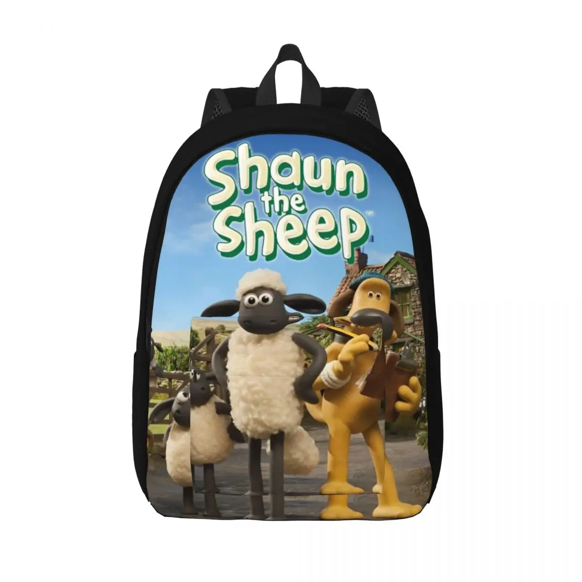 Shaun The Sheeps 2007 Animation 5 Seasons Backpack for Men Women Teenage High School Hiking Travel Daypack Laptop Canvas Bags