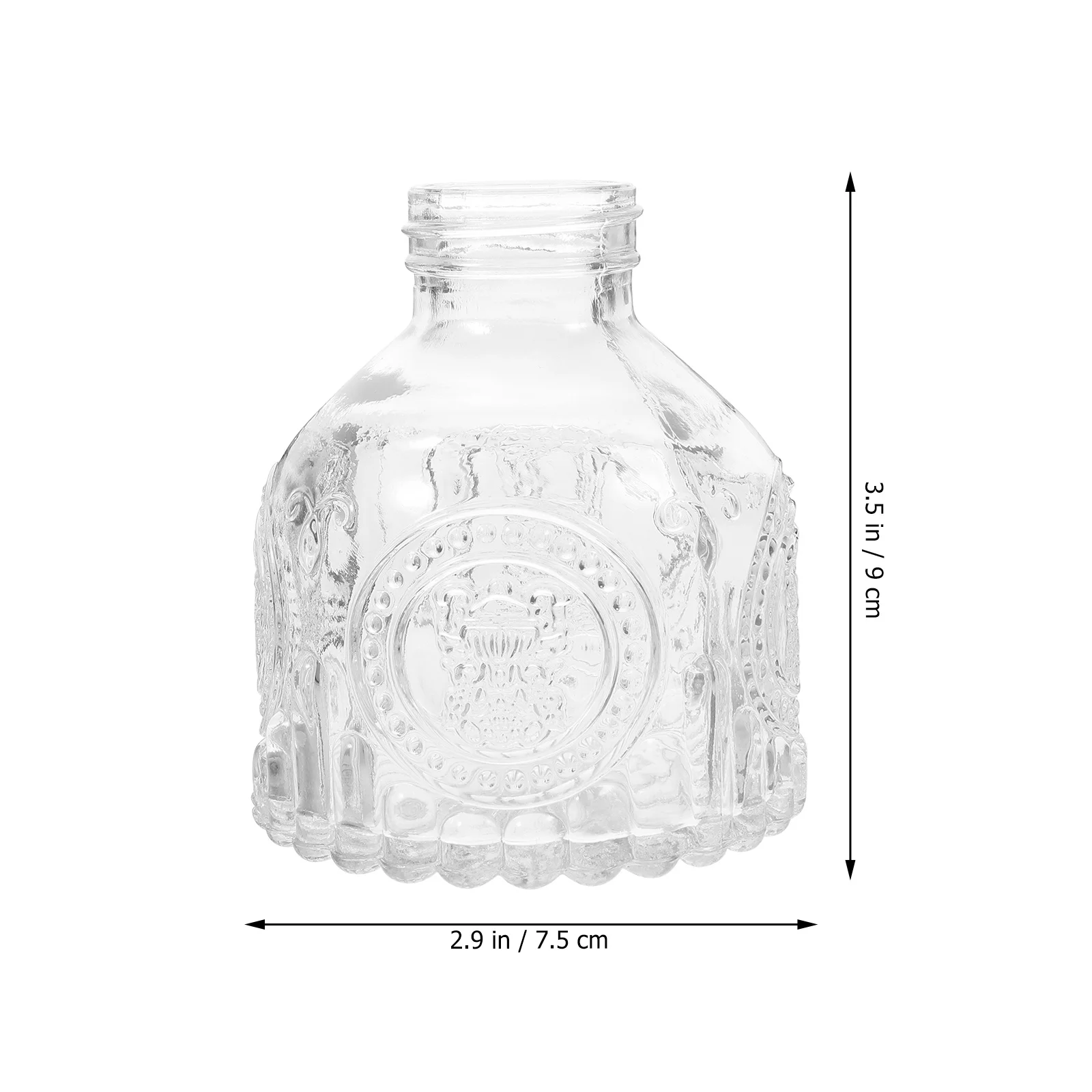 

6 Pcs Vase for Home Decoration Floral Glass Embossment Creative Decorative Centerpiece