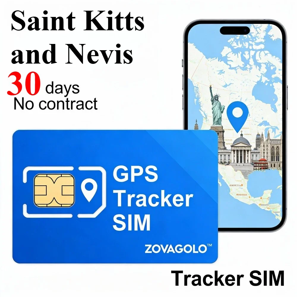 Saint Kitts et Nevis, 30 Mo, 30 jours, SIM uniquement pour données, pour traceur GPS, transport de croisière, port, contrat illimité, ZOVAGOLO