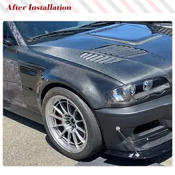 فتحة تهوية جانبية للرفرف الأمامي لسيارة BMW الفئة الثالثة E46 M3 كوبيه وكابريوليه (1998-2005) مصنوعة من ألياف الكربون الحقيقية، طقم هيكل جانبي للرفرف الأمامي. 10 best sales طقم هيكل سيارة BMW E46 - №7