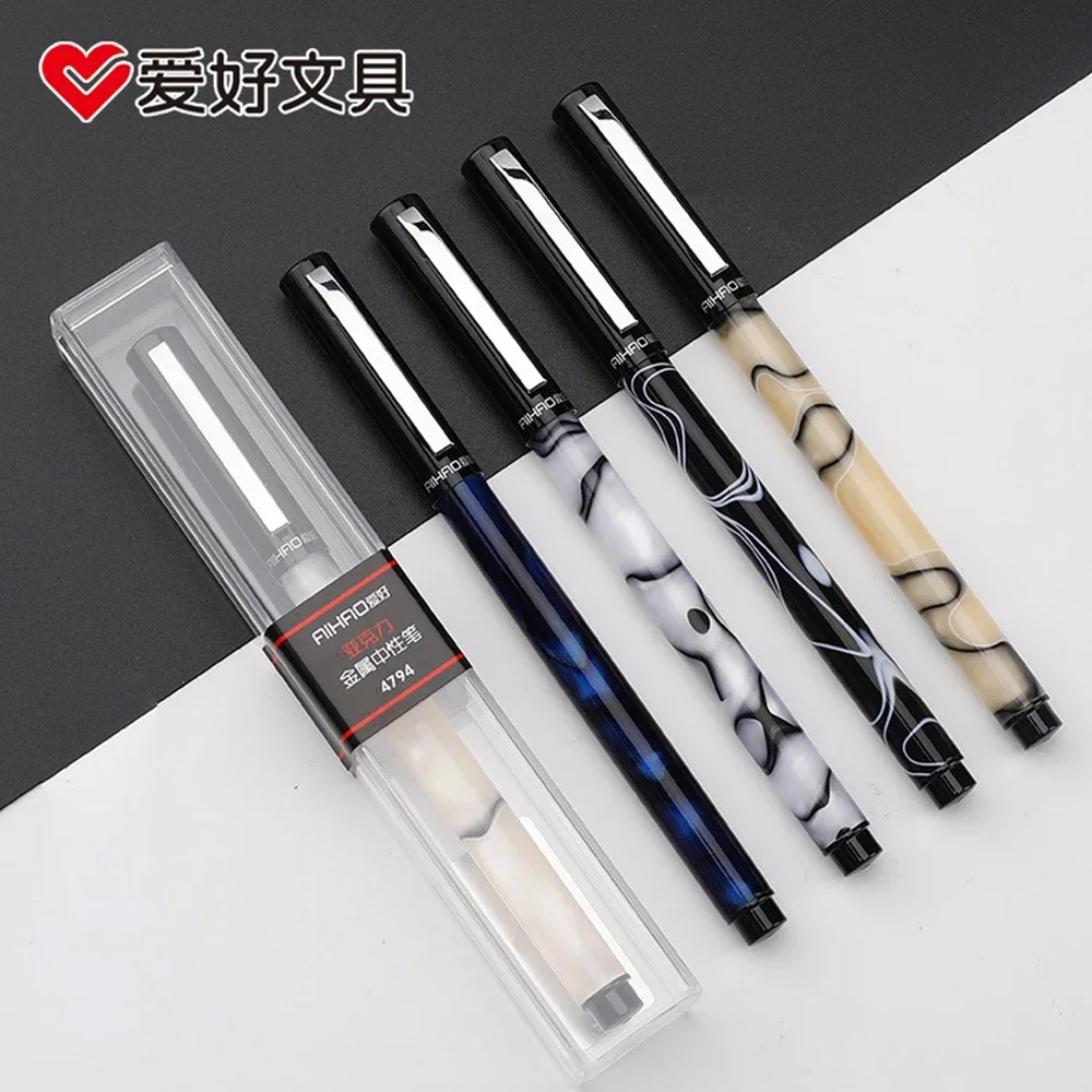 1pcs Aihao Gel Pen 0.5mm Black Bullet Head Water-based Mook Writing Smooth Kawaii School Office Stationery Business Supplies