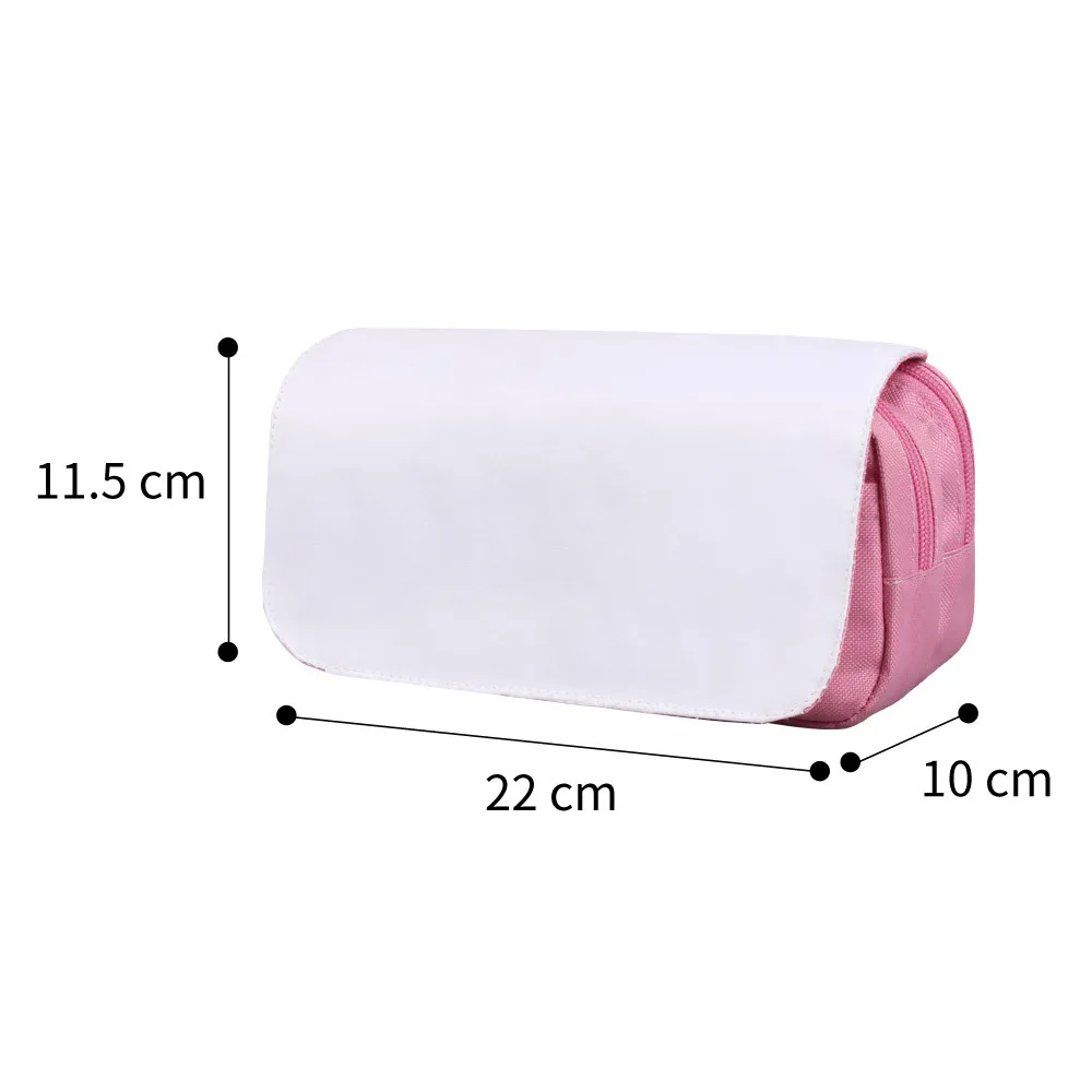 Sublimation Blank Pencil Bag Makeup Bags Large Capacity Multi-Layered Zipper Cosmetic Bag Pencil Case For Heat Transfer Print