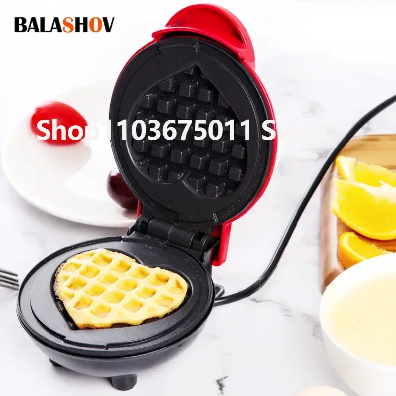 Mini Electric Waffles Maker Bubble Egg Cake Oven Breakfast Love Heart Shaped Waffle Maker Cooking Appliance 220V EU Plug