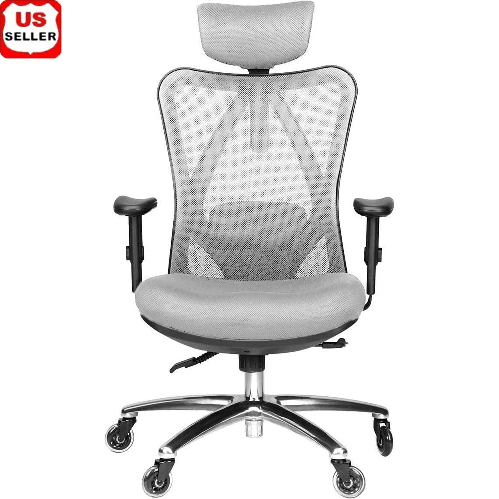

Ergonomic Office Chair Adjustable Desk Chair with Lumbar Support High Back Breathable Mesh Rollerblade Wheels Easy Assembly