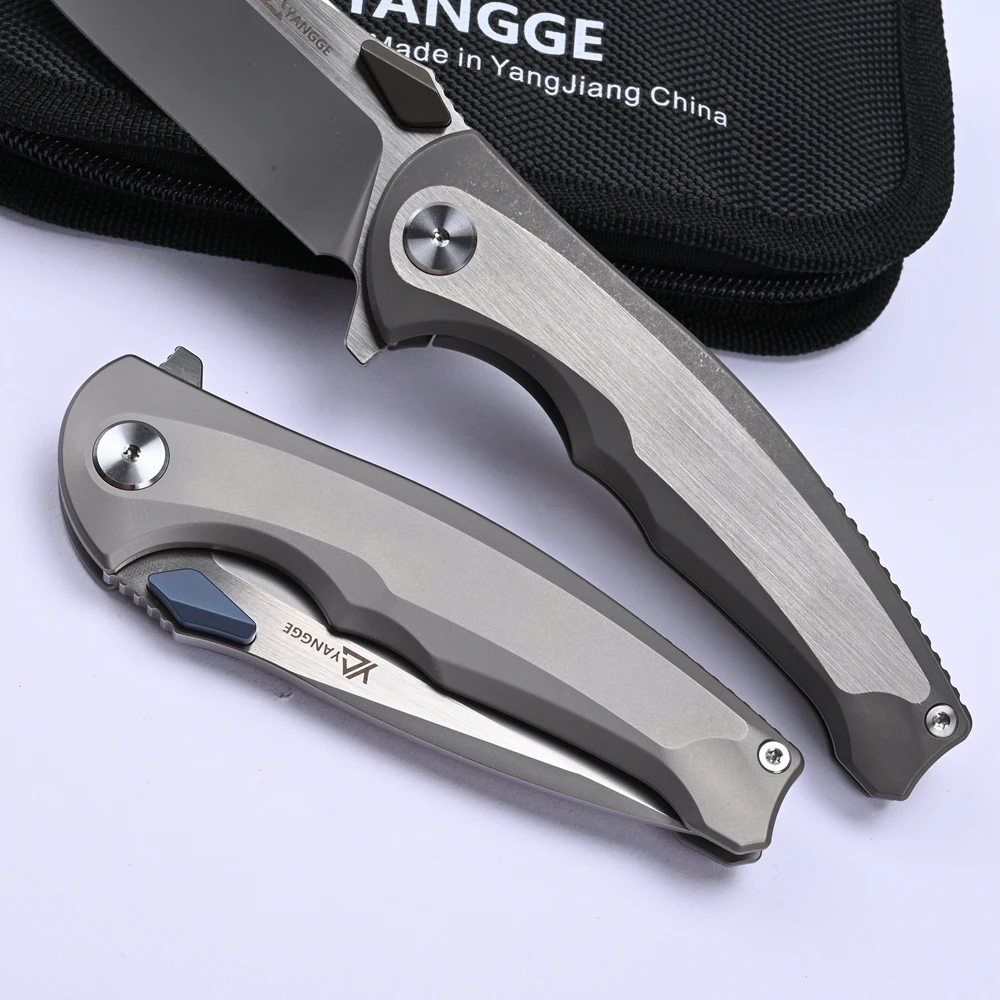 YANGGE RIHE Design YG004 coltello pieghevole M390 lama TC4 manico in titanio campeggio pesca all'aperto tattiche di escursionismo sopravvivenza strumenti EDC