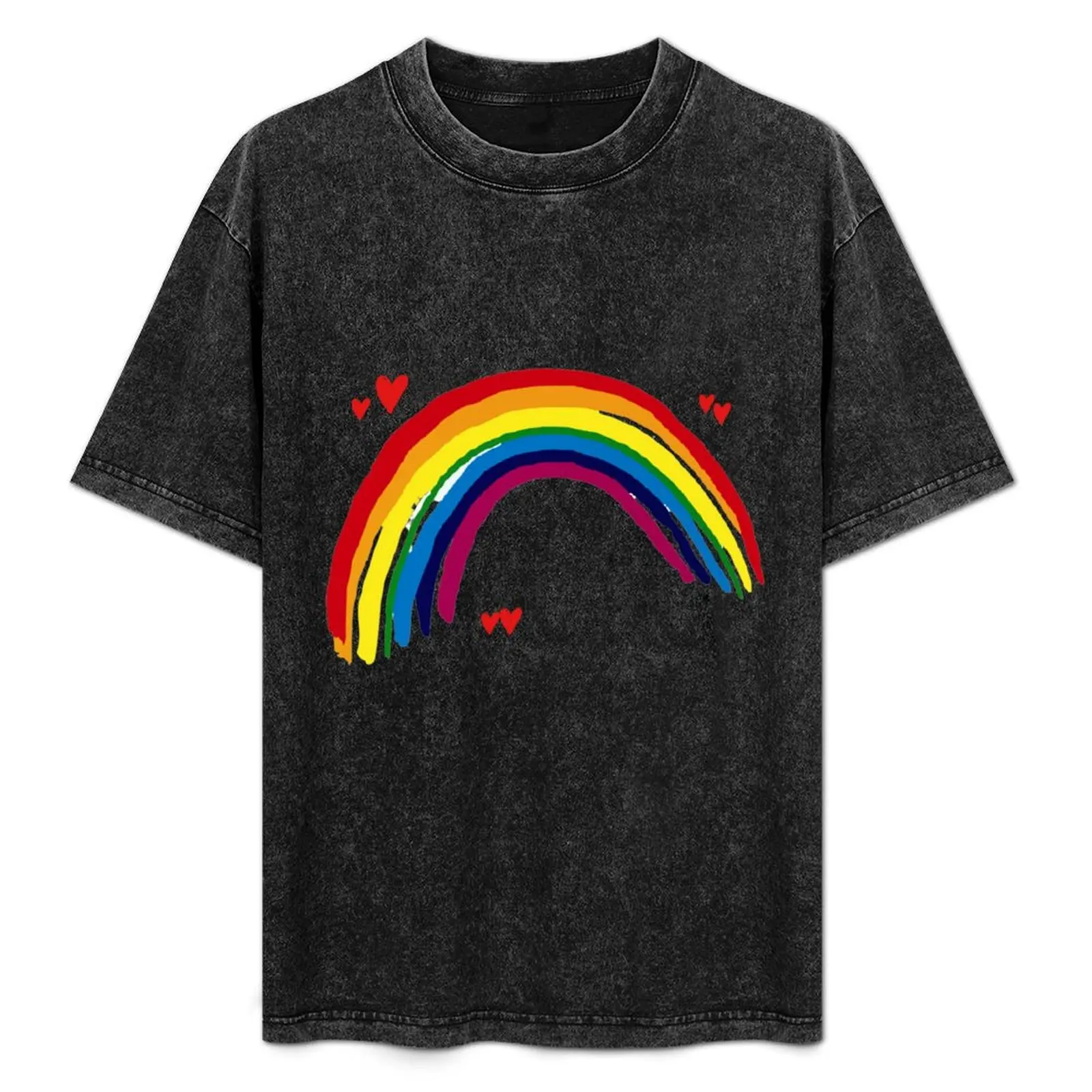 Design arc-en-ciel de remerciement - tous les profits sont reversés à une association caritative. T-shirt grande taille style streetwear