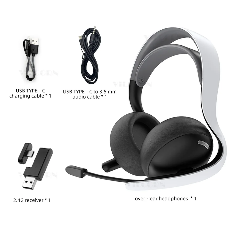 【2.4G draadloos/bekabeld/BT】Gamingheadset voor PS5/PS4/PC eSports-hoofdtelefoon Ruimtelijk audio Intrekbare microfoon 40 mm spreekspoel