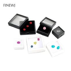 Wholesale Gemstone Storage Display Box Loose Diamond Jewelry Organizer Case Pendant Holder Acrylic Glass Top Gem Jars 100Pcs/Lot