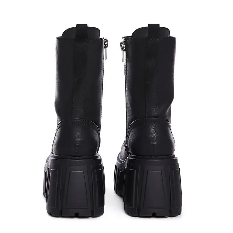 2024 New Women Super High 10cm Thick-Soled British Style Punk Fashion Platform Thigh High Boots