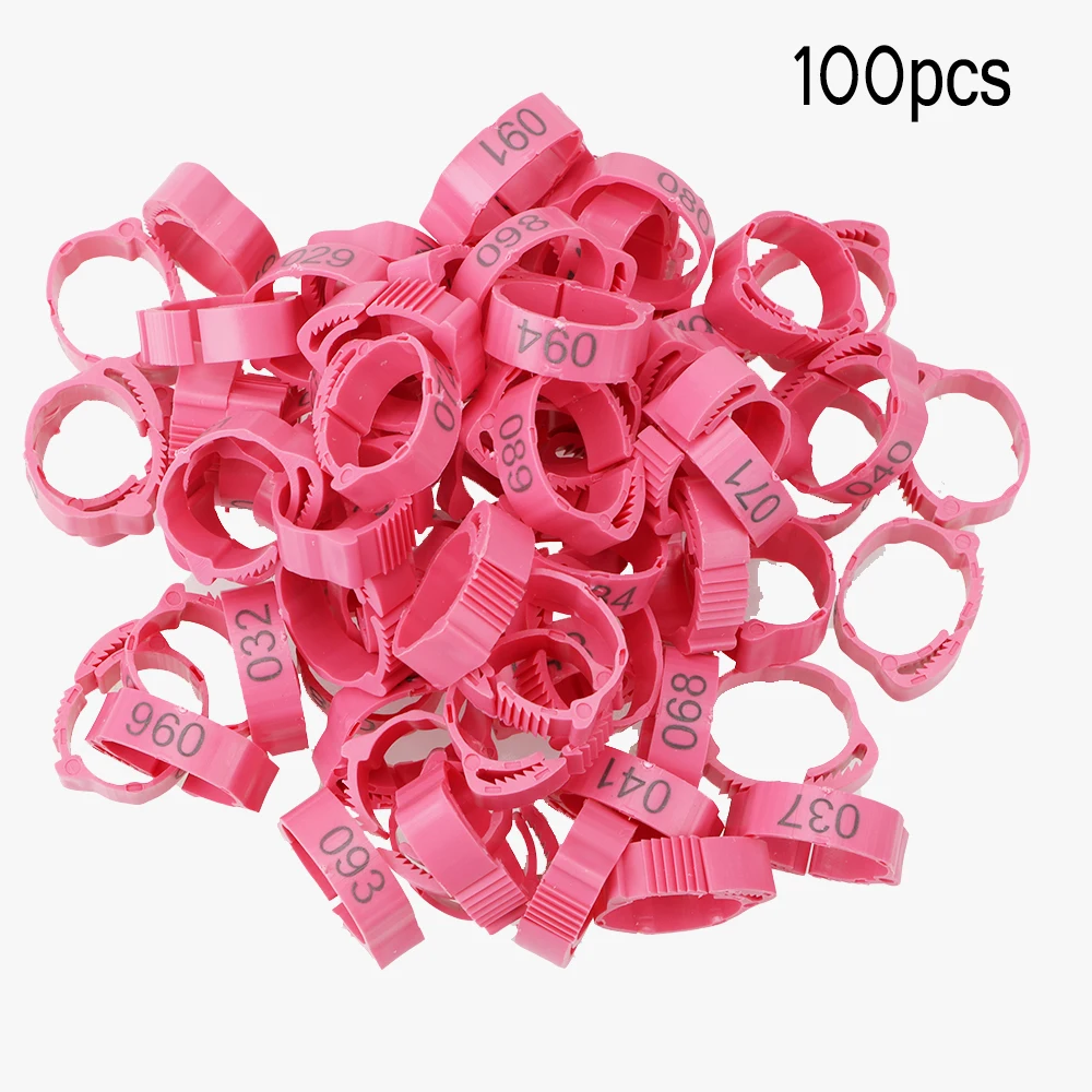 Leg Digital Label Foot Ring Adjustable 100Pcs/set For Chicken Duck Pigeon Buckle Ring Color Randomly