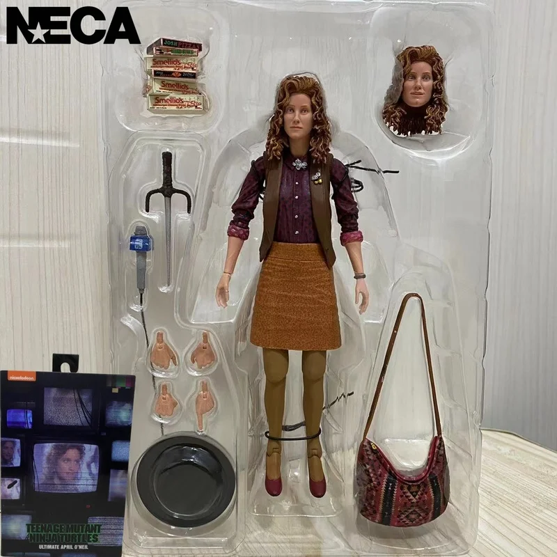 Genuine Neca 54206 Ninja Turtle Epple Female Journalist 1990 Film Edition Action Figure Collection Model