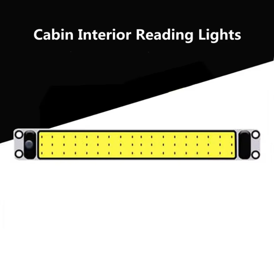 Car Van Compartment Interior Light Led Cab Cob Reading Light 12v-24v 30cm 1x