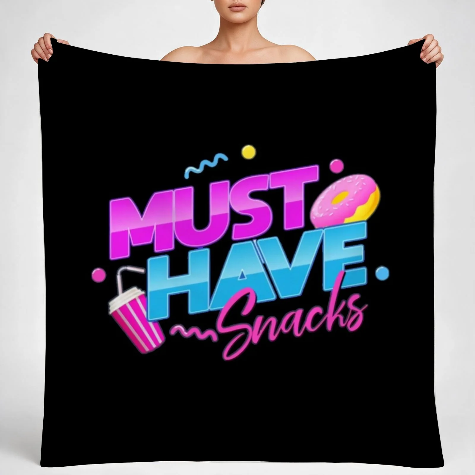 MHS Must Have Snacks Throw Blanket couch cozy soft plush fuzzy picnic outdoor blanket