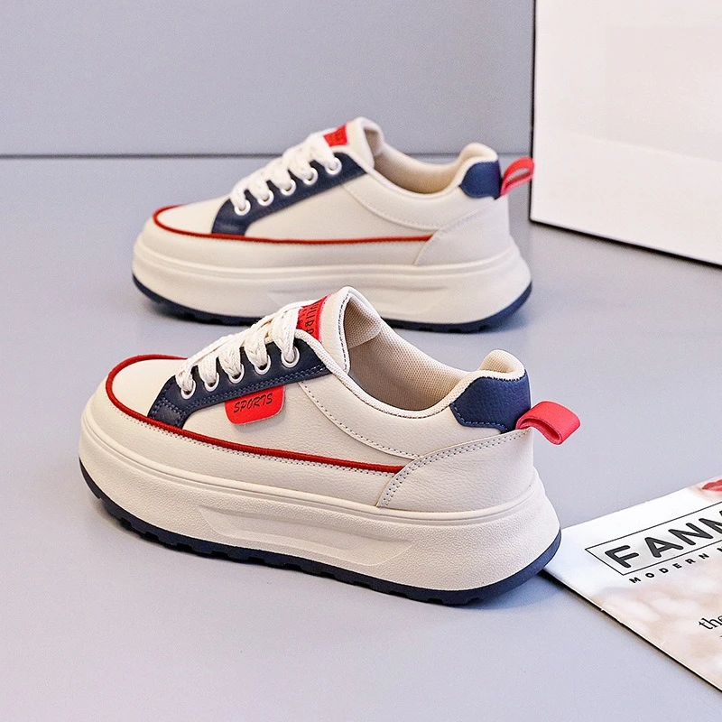 Zapatillas Mujer Women Vulcanized Shoes Platform Casual Sneakers Fashion Lace Up Outdoor Sport Running Comfortable Shoes