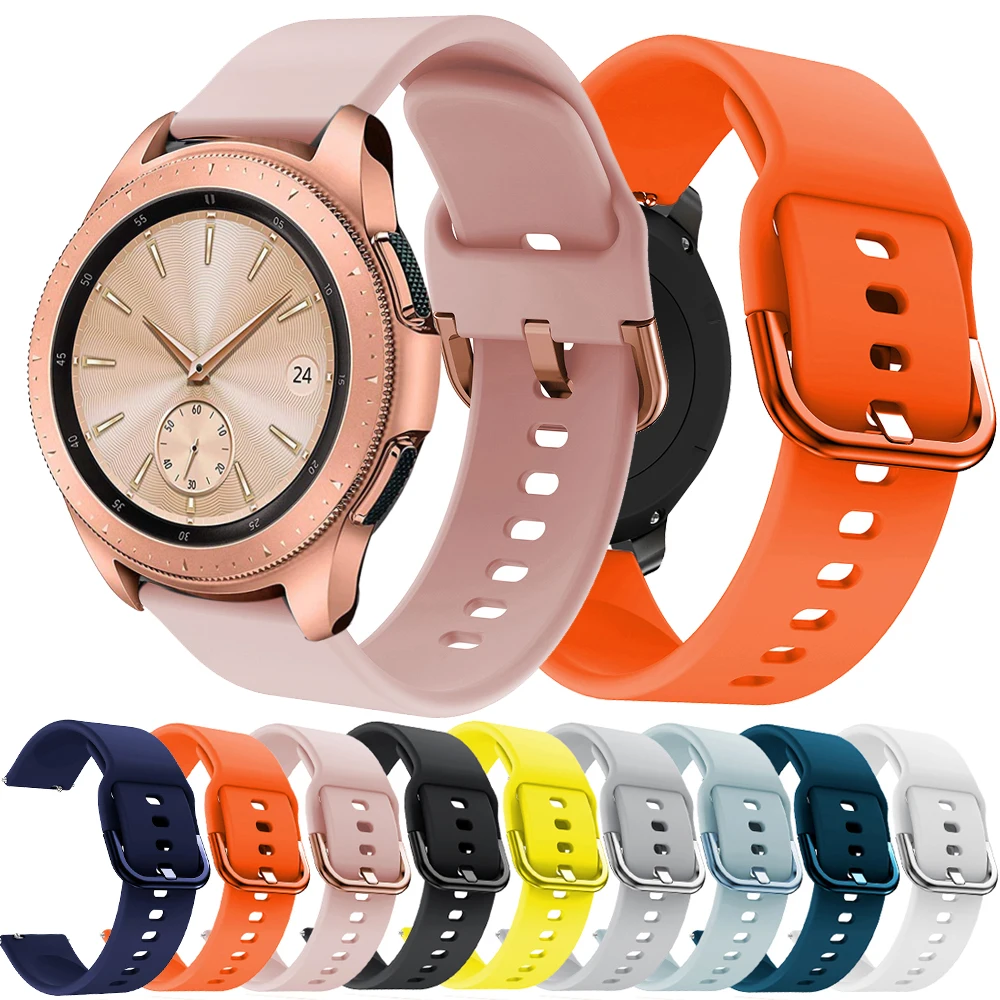 

20mm Silicone Watchband Strap for Samsung Galaxy Watch 42mm, Solid Color Adjustable Watch Wrist Band