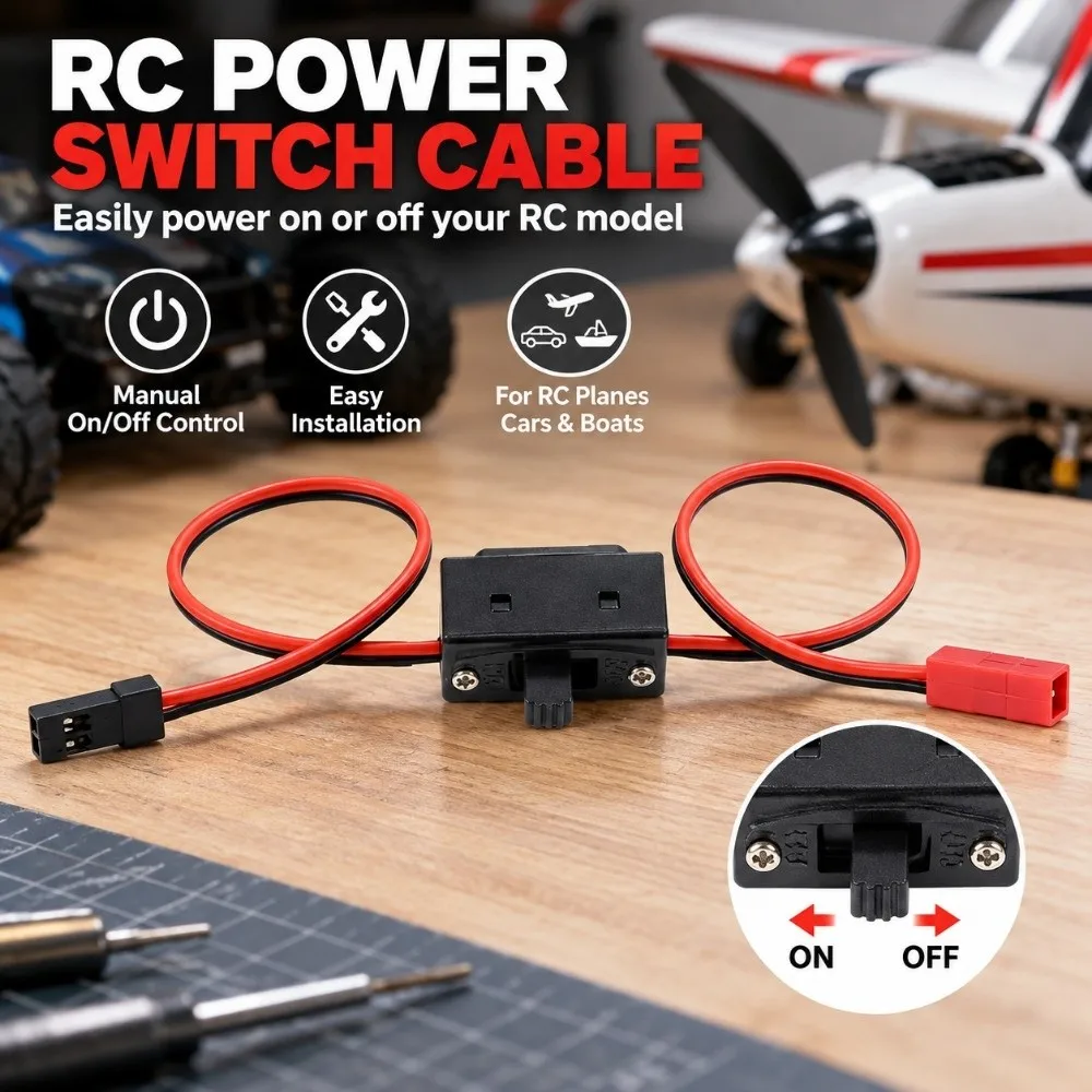 With Futaba/JR Receiver Power On/Off Battery RC Switch Universal Car Boat FPV JR Model Parts Aircraft Accessories Plug