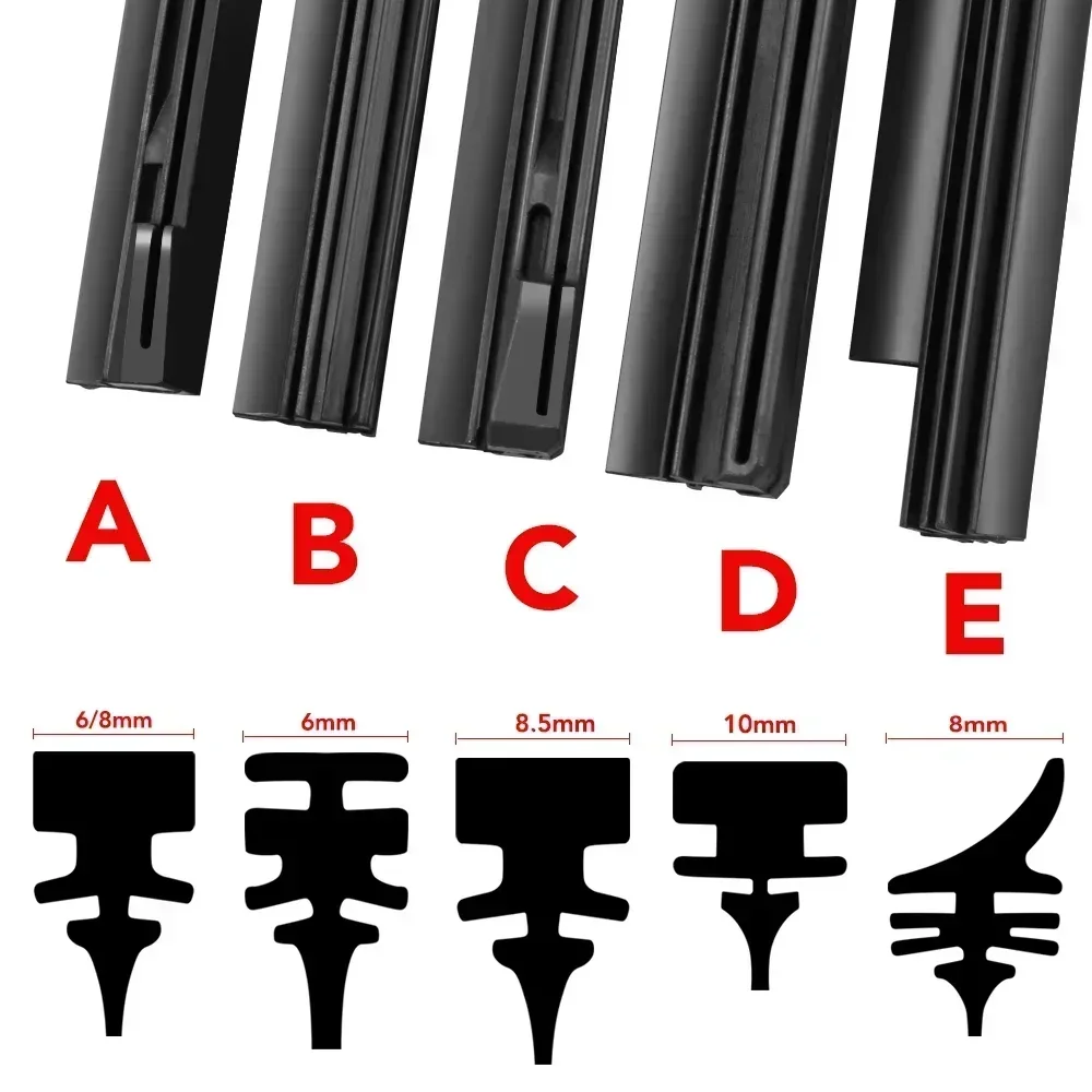 Car Windshield Wiper blades Universal Soft Rubber Frameless Bracketless Front Windscreen Brushes Washer Accessories