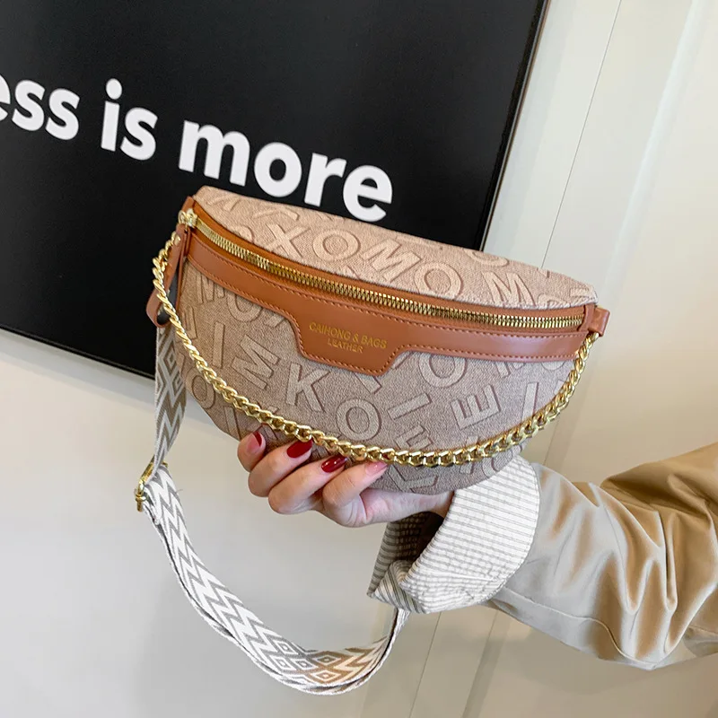 Premium breast bag women's bag women's bag casual messenger bag versatile fashion foreign style wide shoulder strap shoulder bag