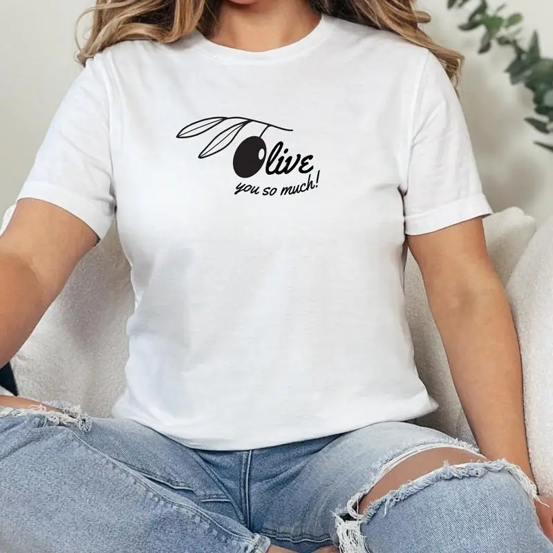 Oliva, tanto, camiseta divertida, amo, aceitunas, rama de alimentos saludables