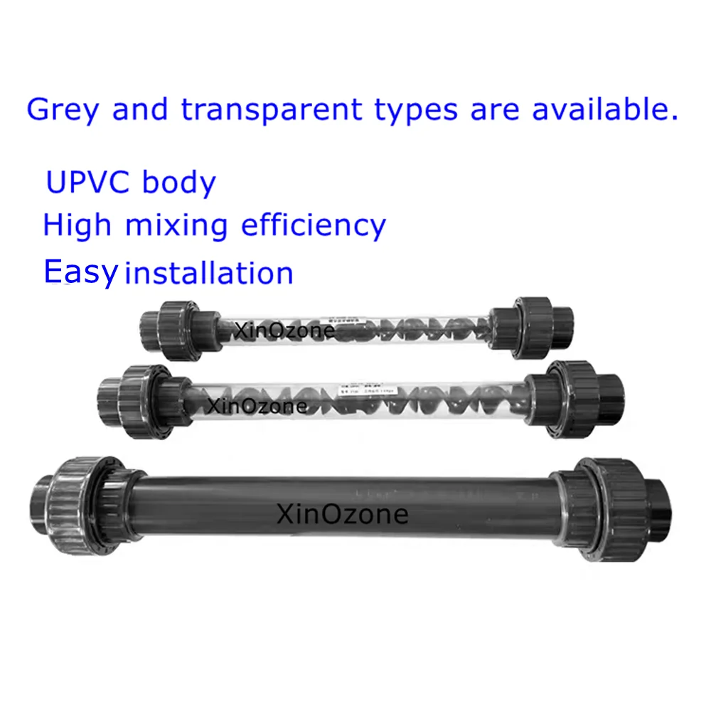 

3/4' Transparent Static Mixer Connector Mixing Ozone Water Diameter 25mm HL-TDN20