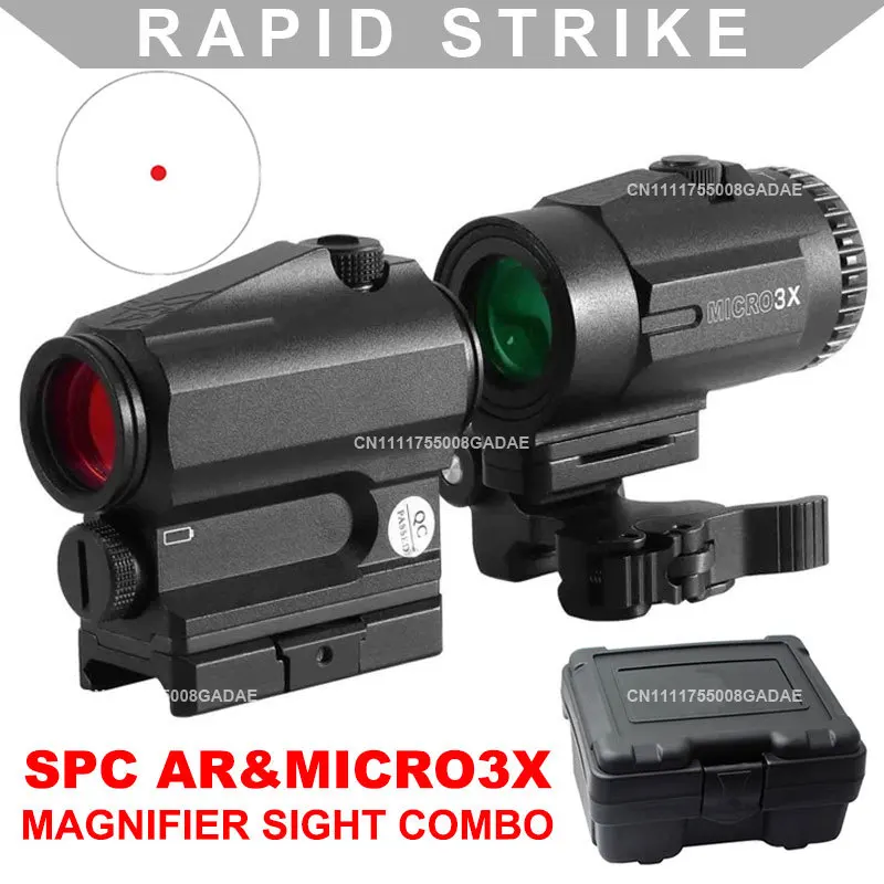 

VTX SPC AR Red Dot Sight MICRO3X Magnifier Combo Tactical Hunting Optic Rifle Scope Hybird Sight Airsoft Rifle Picatinny Mount