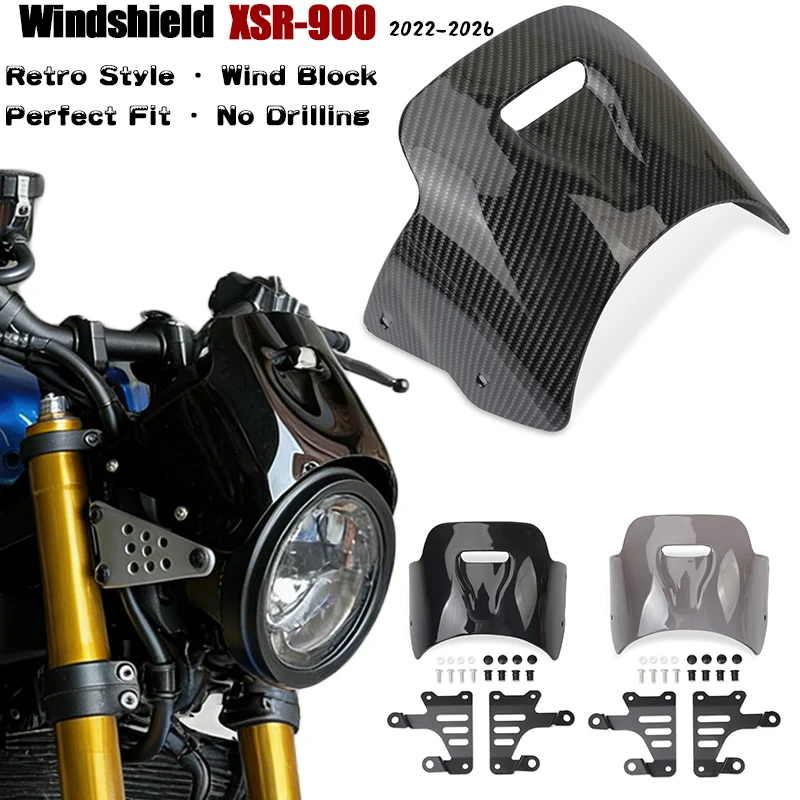 

Motorcycle Visor Headlight Cowl Windscreen Windshield Wind Deflectors Shield Protector For XSR 900 XSR-900 XSR900 2022-2026