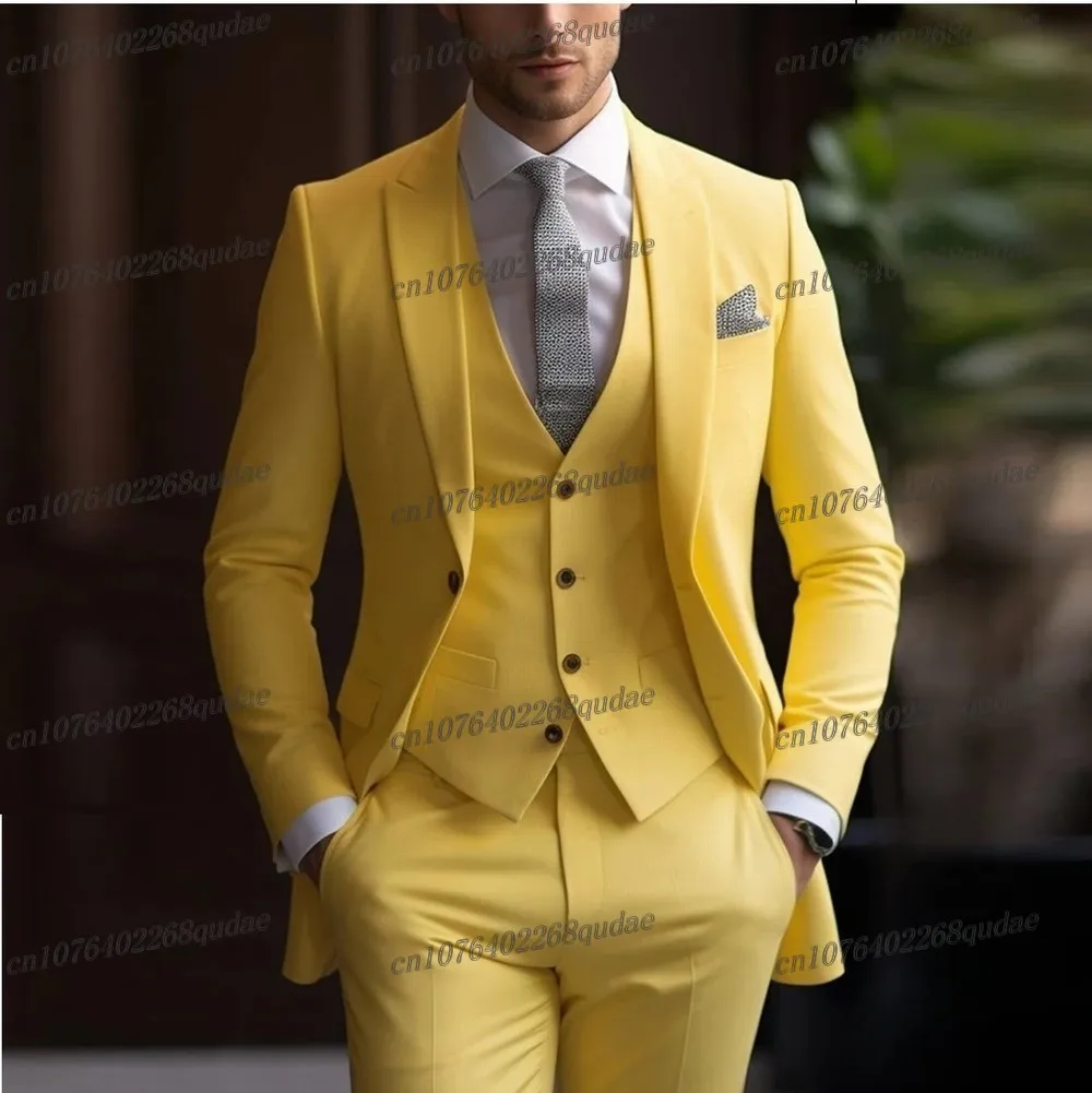 New Formal Purple Men Suit Wedding Party Groom Suits Groomsman Male Tuxedos Bridegroom Costume 3 Piece Set Blazer Vest Pants