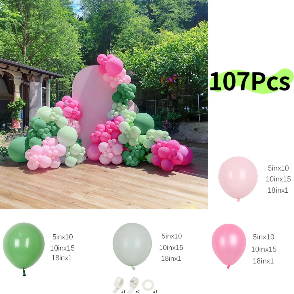 107 ชิ้นสีชมพูร้อนลูกโป่งสีเขี - Balloon Arch Kit บทวิจารณ์และราคา