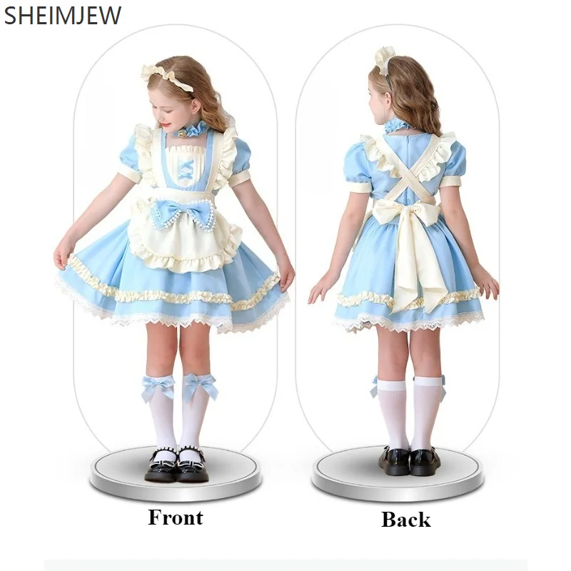 

Children's Alice Girls Maid Costume Baby Pastoral Cute Lolita Dress Set Carnival Party Cosplay Princess Performance Costume 2025