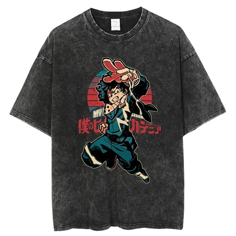 Punk My Hero Academia Japanese Anime Hip Hop T Shirt Unisex  Fashion Harajuku Tshirt Men Women 100% Cotton T-Shirts