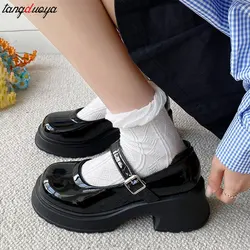 platform Mary Jane Shoes School Student classic College Sweet lolita JK Uniform Shoes High Quality women Brand leather loafers