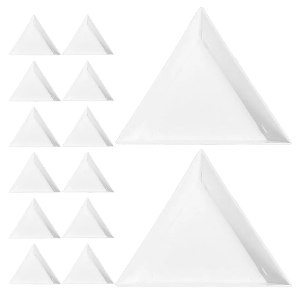 30Pcs Lightweight Triangle Bead Storage Tray Clear Plastic Jewelry Organizer Dish for Earring Bracelet Ring Sorting Rhinestone