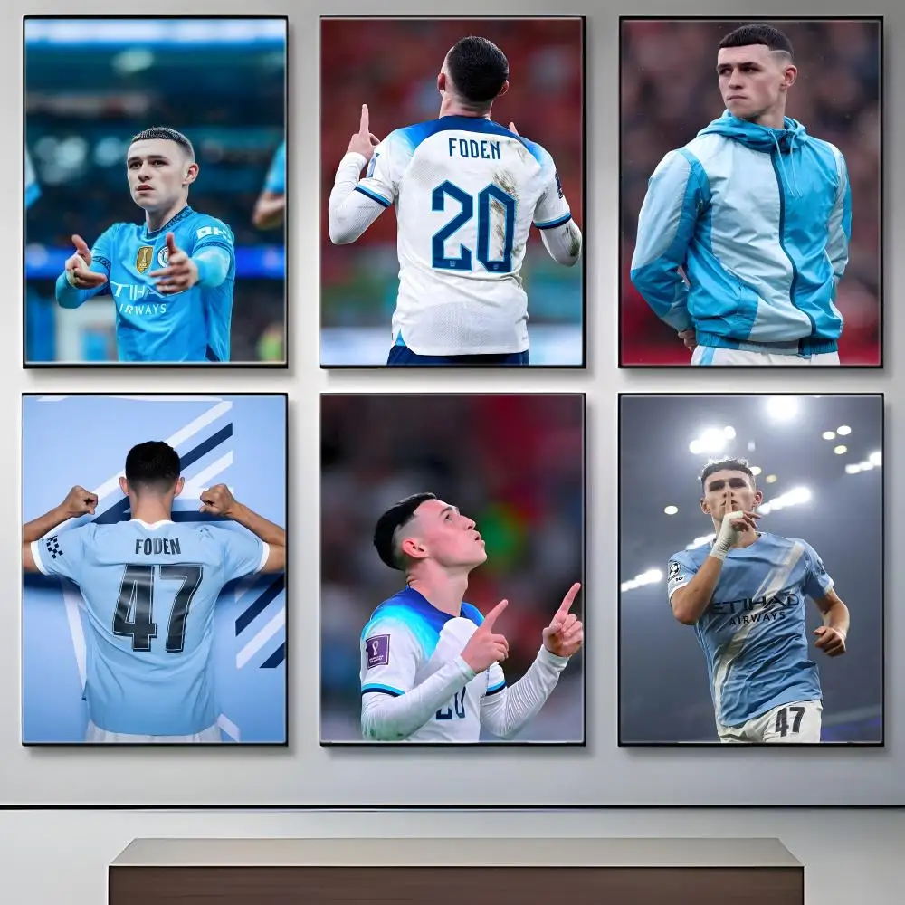 Footballer P-Phil Foden Poster Crease Free Waterproof Durable All Space Wall Decor