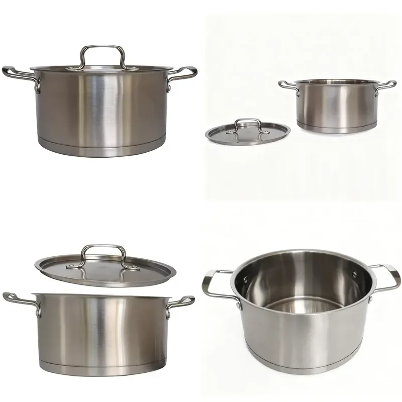 Large Capacity Stainless Steel Soup Pot Induction Compatible Stew Pot Healthy Kitchen Cookware Dishwasher Safe