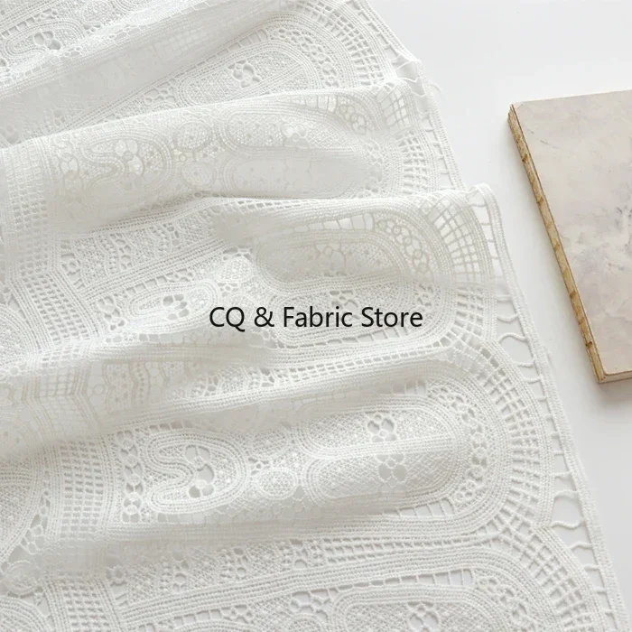 

Кружевная ткань, белая молочная шелковая полая ткань с вышивкой, платье, одежда, дизайнерская ткань Cheongsam, ткань ручной работы «сделай сам»