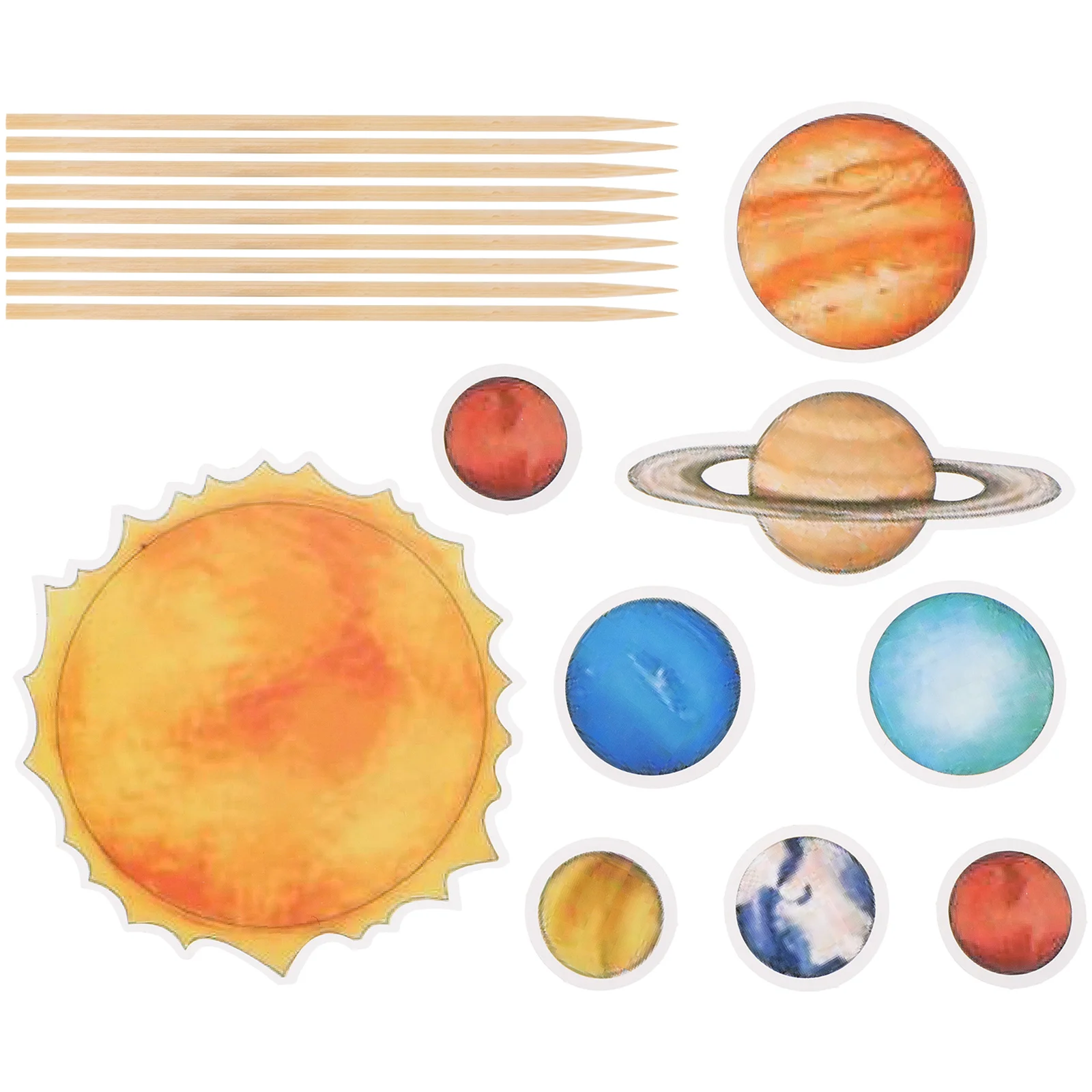 

1Set Planet Cupcake Toppers Solar System Cake Decorations Safe Durable Thick Lightweight Birthday Party Cake Picks