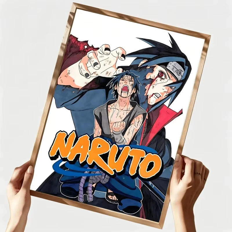 N-Naruto Anime Hot Blood Ninja Magazin-Cover Poster Leinwandgemälde für Zuhause Wohnzimmer Schlafzimmer Bar Café Wandkunst Dekoration – Detail 14