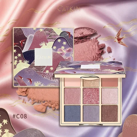 CATKIN Eyeshadow Palette Makeup, Matte Shimmer 9 Colors, Highly Pigmented, Creamy Texture Natural Bronze Neutral