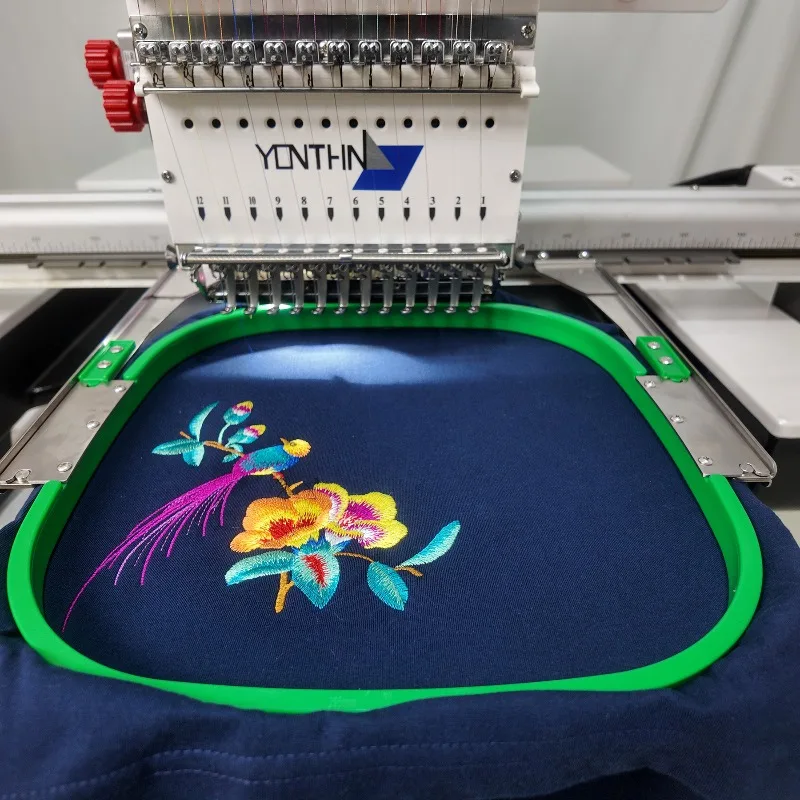 Customized Domestic Computerized 12/15 Needles Cap And T Shirt Single Head Embroidery Machine Tajima