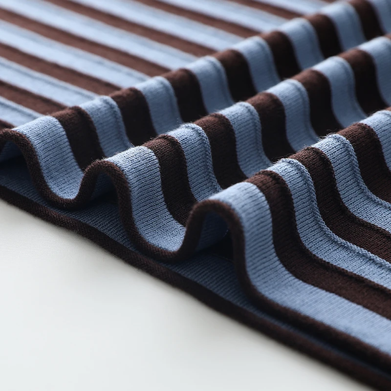 봄 여성 오-넥 긴 소매 스웨터 여성 느슨한 달콤한 패션 탑 하이 엔드 여성 스트라이프 대형 니트 풀오버 여름