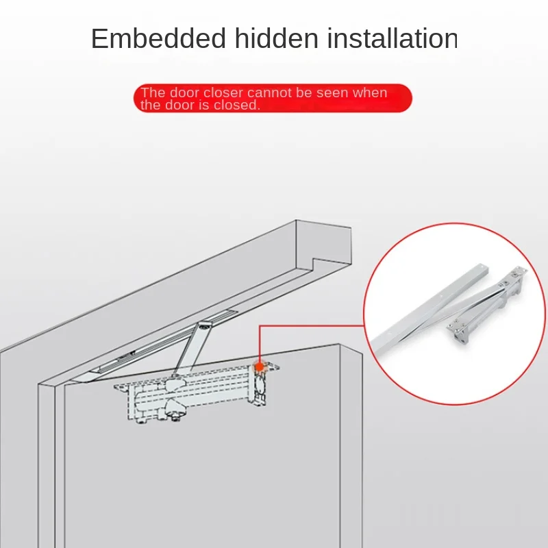 Hidden Door Closer Hidden Hydraulic Buffer Installation Fire Door Spring Household Automatic Door Closer