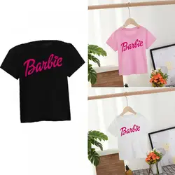 Kawaii Barbie Children T-Shirt Anime Cartoon 1-10Years Kids Boys Girls Cotton Short Sleeves Breathable Summer Fashion Tees Tops