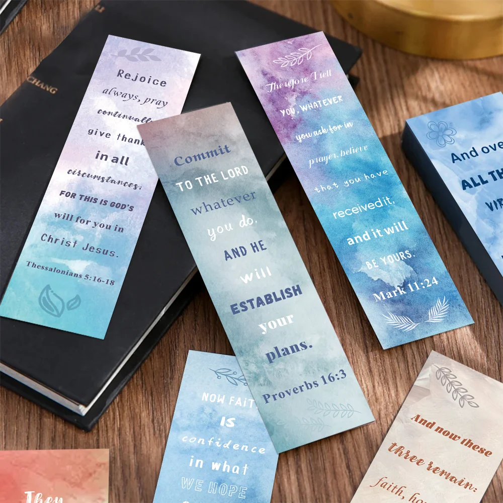 Imagem -02 - Versículo da Bíblia Aquarela Bookmarks Christian Bookmarks Bíblia Reading Club Gift Book Páginas Marcadores Anotados 30 Pcs