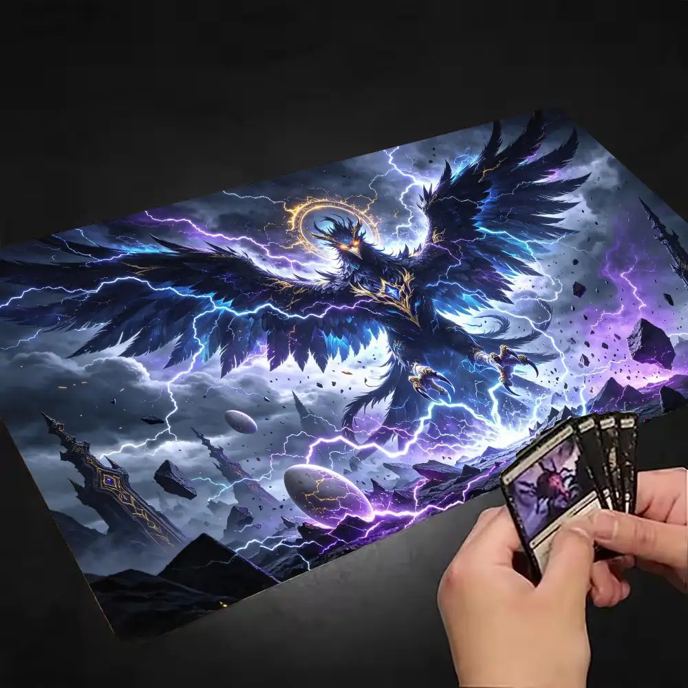 Winged Angel Thunder Play Mat Large Size Smooth Cloth Surface Non Slip Rubber Base For Student Home