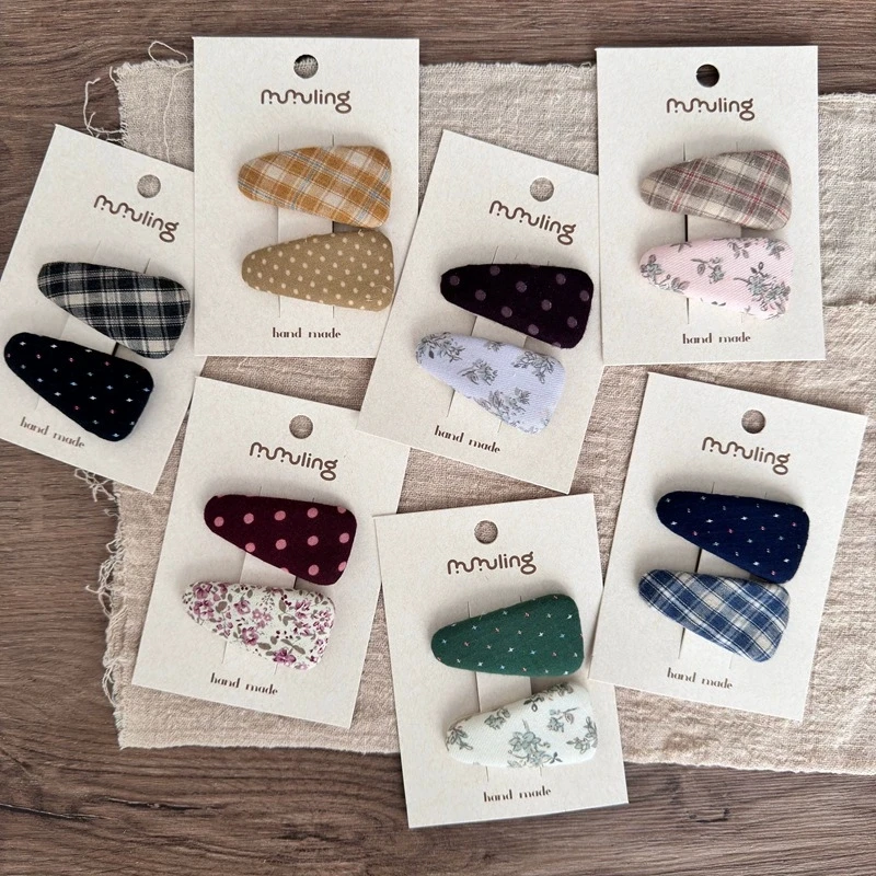 

Заколки для волос в клетку для девочек, зажим в горошек, детские заколки для волос, милые детские аксессуары для волос, треугольный боковой зажим, детские заколки для волос