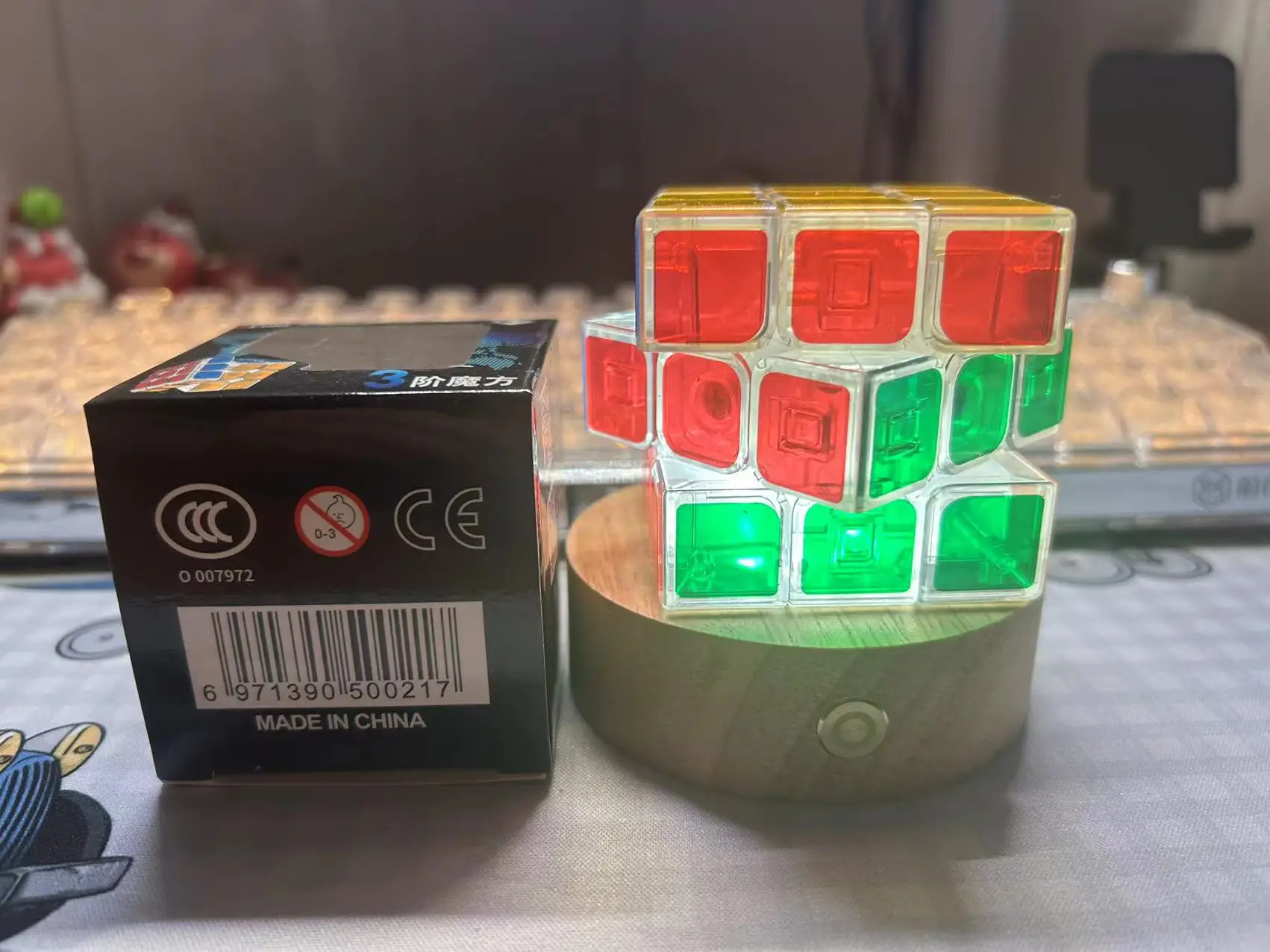 Super LED Light 3x3 Cube Sticker Pocket trasparente Speed 3x3x3 Magic Cube Collection professione Cube Education Toys