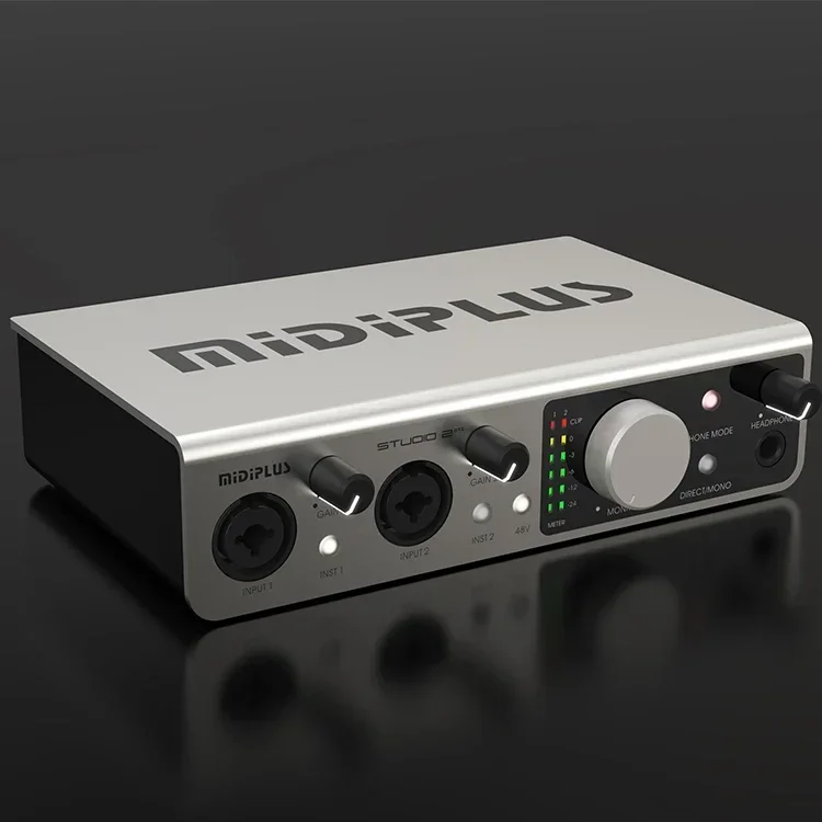 Midiplus Studio 2 OTG External Audio Interface 2In2Out Computer USB PC Sound Card Recording Live Dubbing Audio Interface
