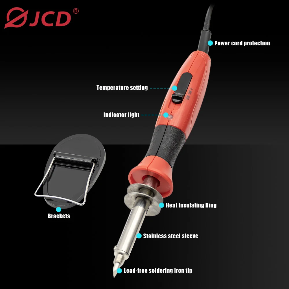 Imagem -03 - Jcd-ferro de Solda Elétrico com Interruptor Temperatura Ajustável Escultura Ferramenta de Pirografia Queima de Madeira Gravação Caneta de Solda 30w