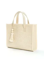 Summer New Simple Beaded Woven Straw Handbag, Shoulder Bag, Suitable For Women, Outdoor Travel, Daily Use, Vacation