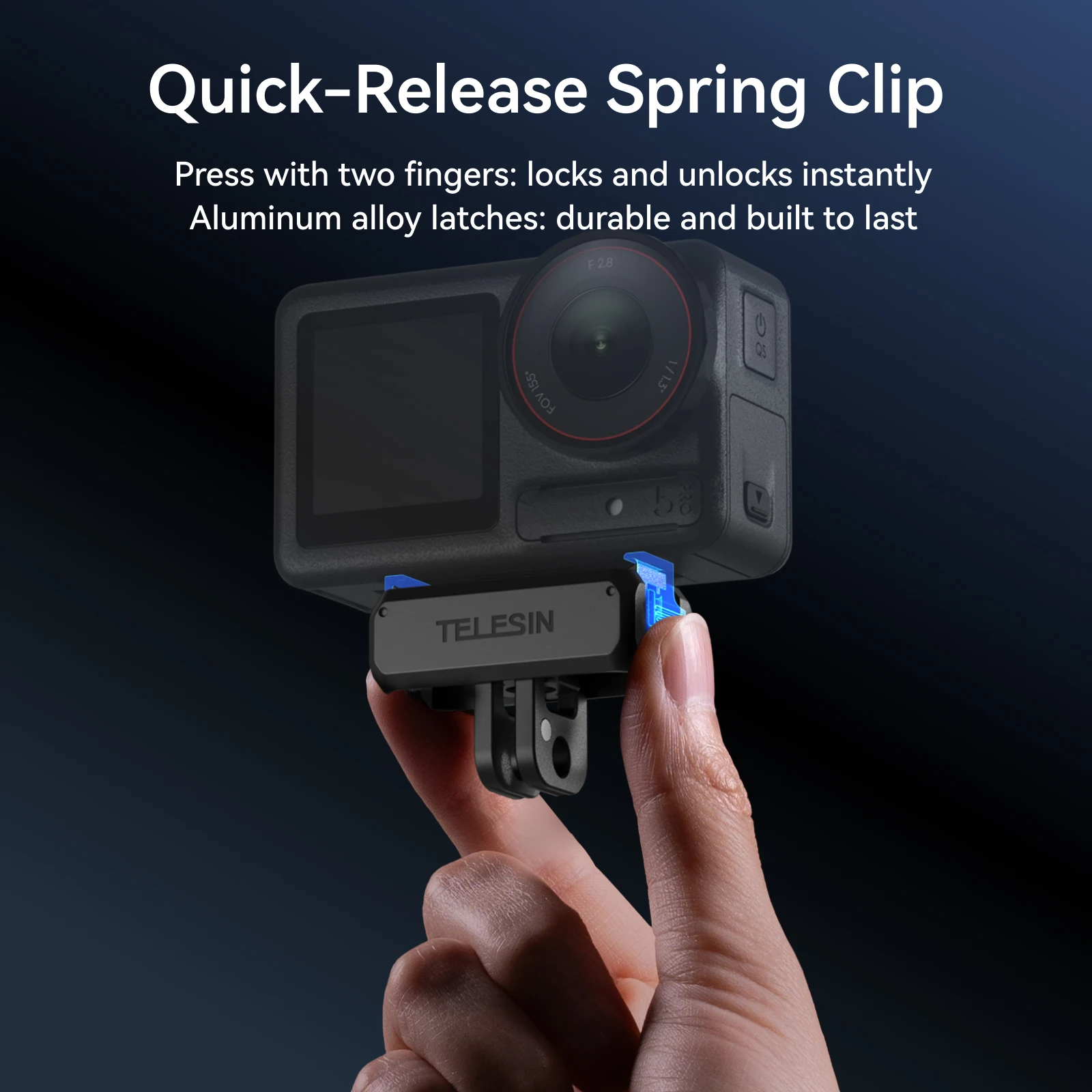 

TELESIN Quick Release Magnetic Two Claw Adapter Universal Dual Claw Interface for DJI OSMO Action 3 4 5pro Accessories